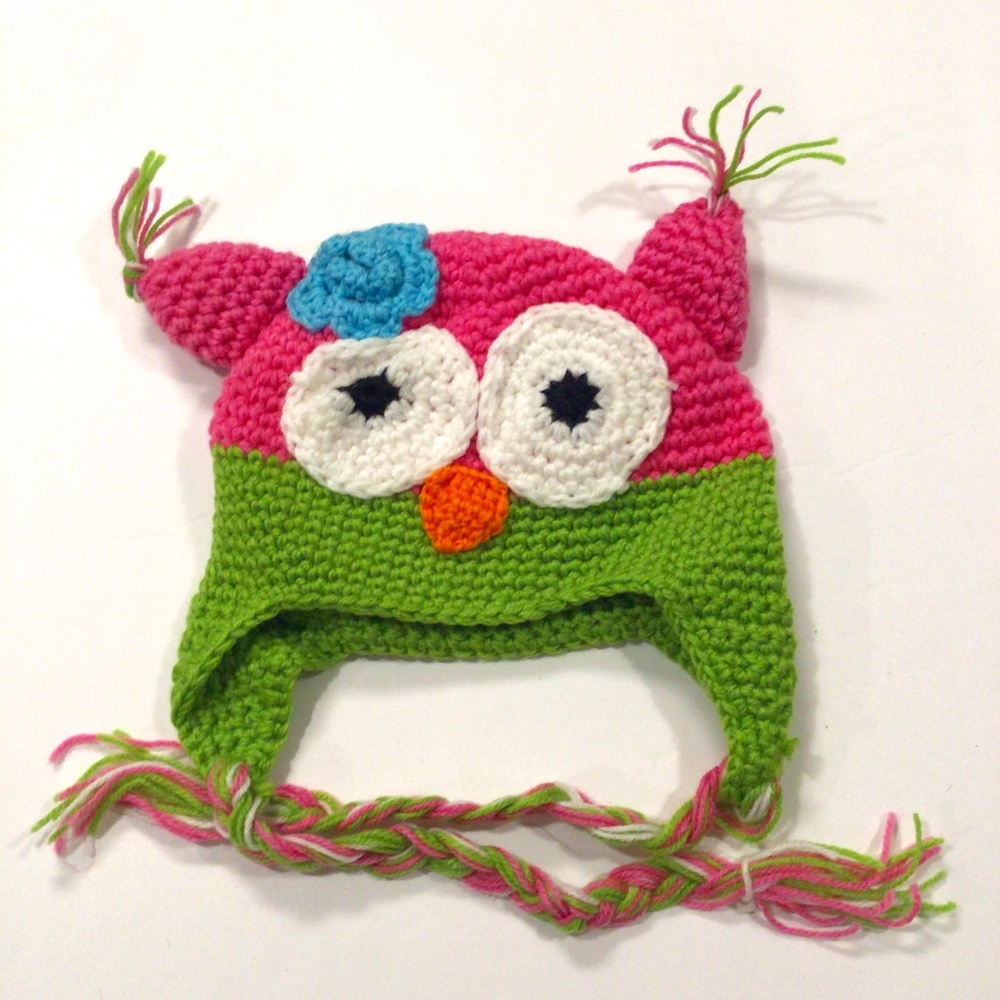 KIDS CROCHET OWL HAT - WINTER CAP